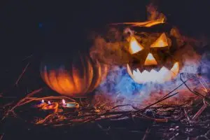 Good Friday-spooky-pumpkins-with-smoke